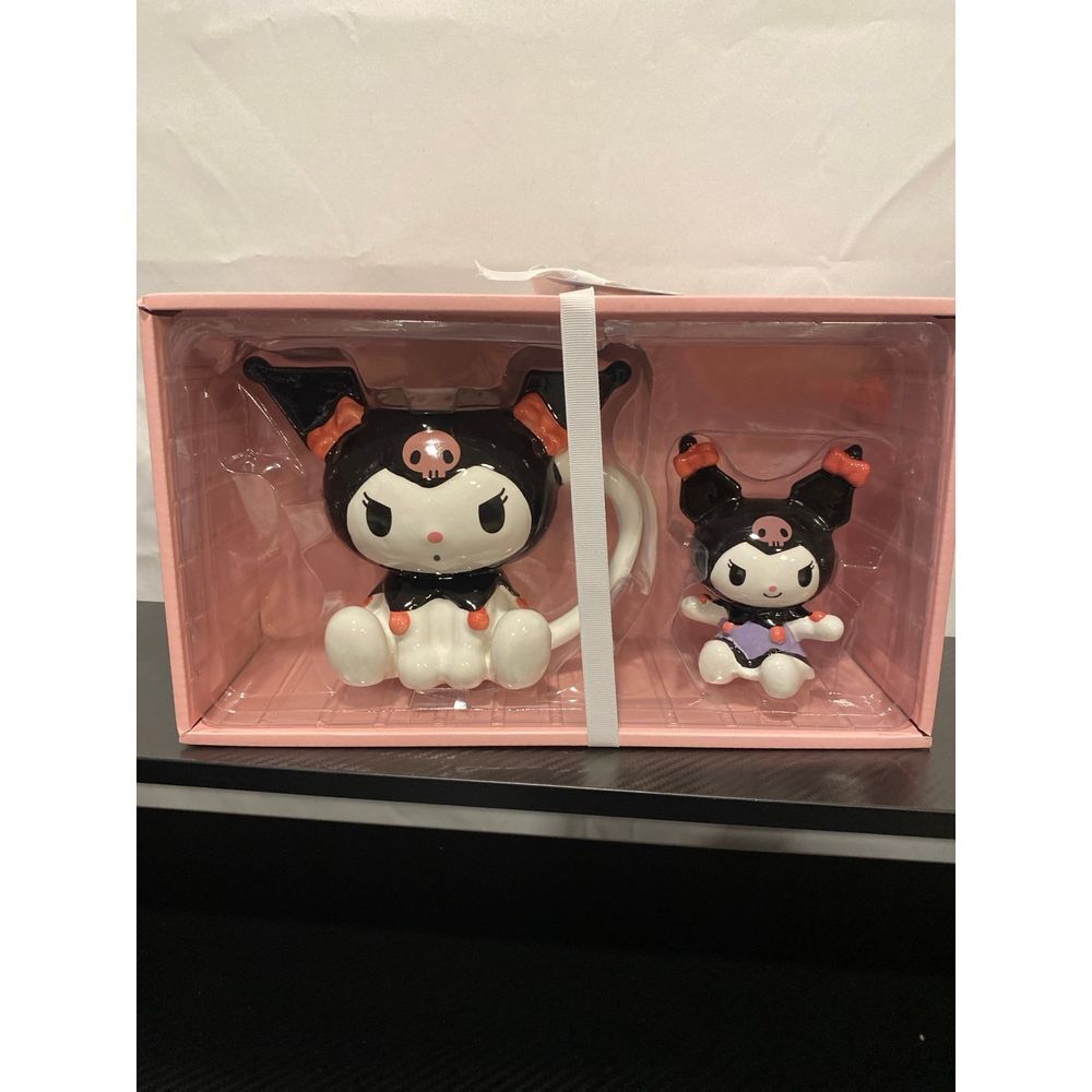 Sanrio Kuromi Mug and Figurine Set Hand‎ Painted Ceramic Collectible New